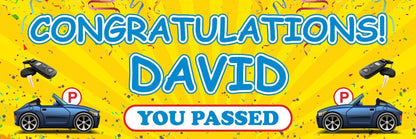 2 Personalised Driving Test Congratulation Banners Party Decoration Posters