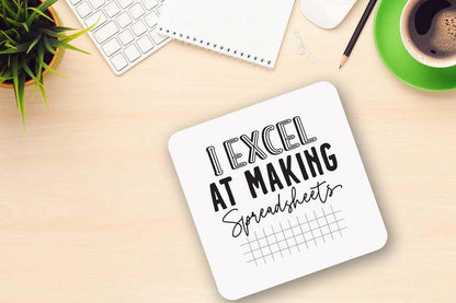 Accountant Coffee Mug Coaster Set I Excel At Spreadsheets Book Keeping Analyst