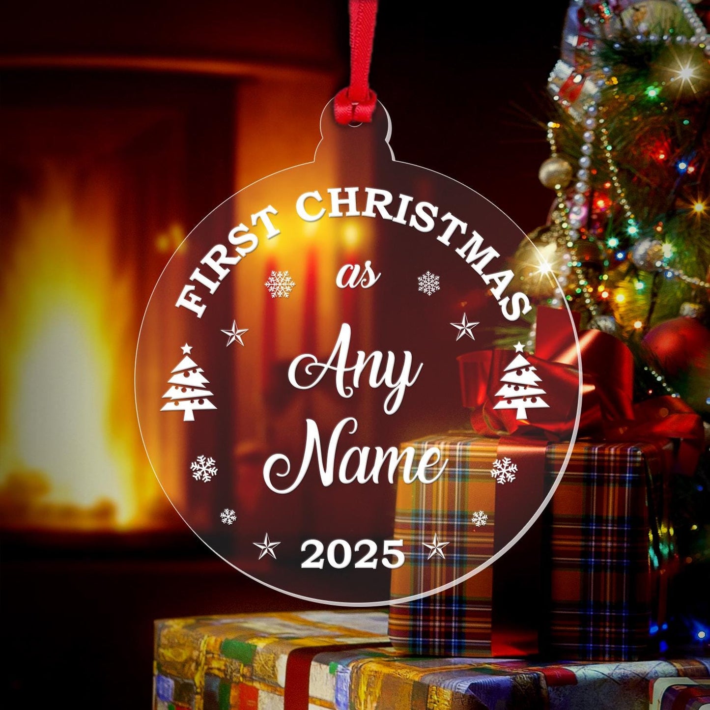Personalised First Christmas Bauble Any Name New Baby 1st Xmas Decoration Gift