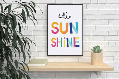 Hello Sunshine Print: Colorful Nursery Wall Decor