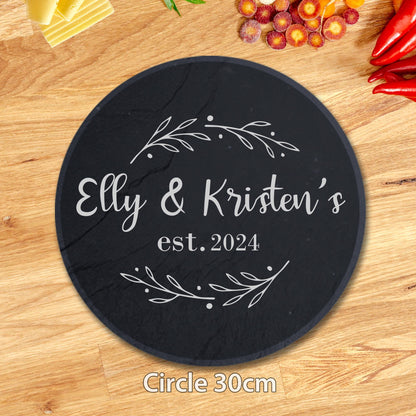 Personalised Slate Plaque Serving Board Laser Engraved Stone Tray Art Home Gift