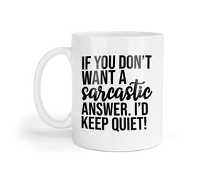 Sarcastic Answer Mug & Coaster Set - Funny Novelty Gift