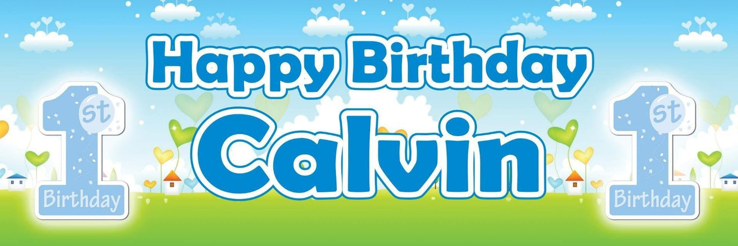 Personalised 1st Birthday Banner: Custom Name Party Decoration (Set of 2)