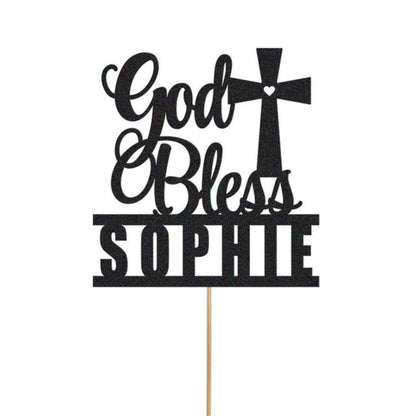 Personalised Glitter Cake Topper: Baptism, Confirmation, Christening