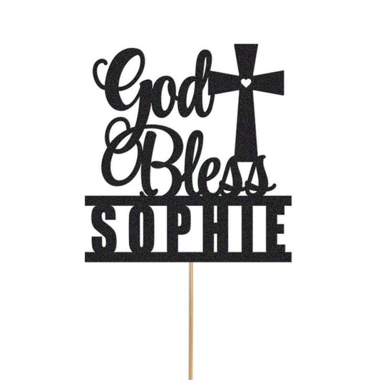 Personalised Glitter Cake Topper: Baptism, Confirmation, Christening