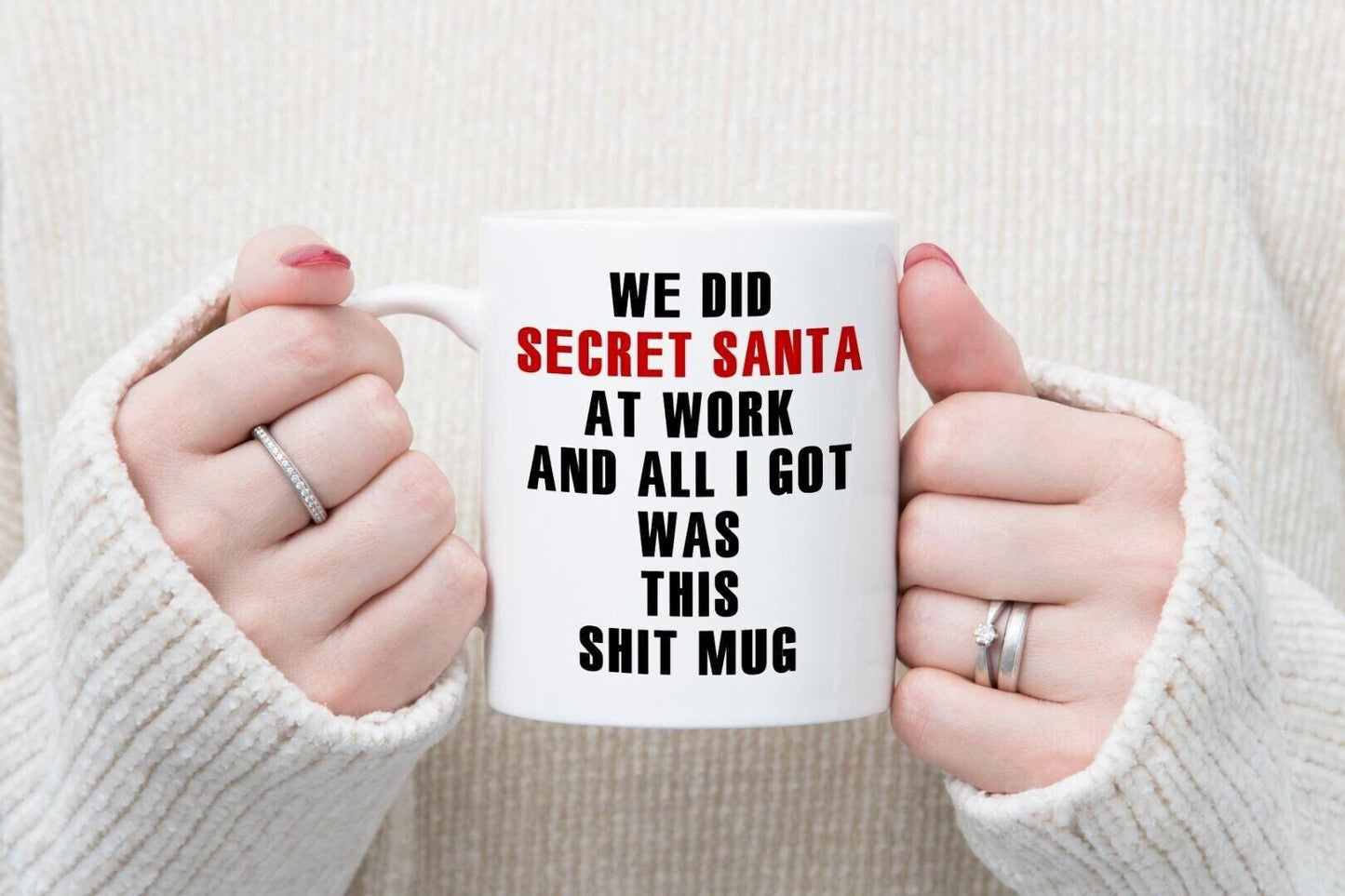 We Did Secret Santa Mug & Coaster Set Funny Sarcastic Coworker Christmas Gift