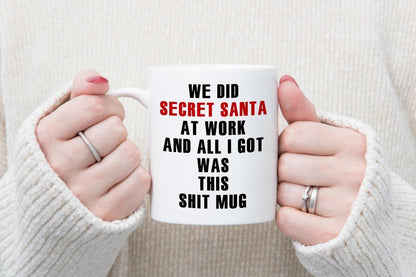 We Did Secret Santa Mug & Coaster Set Funny Sarcastic Coworker Christmas Gift