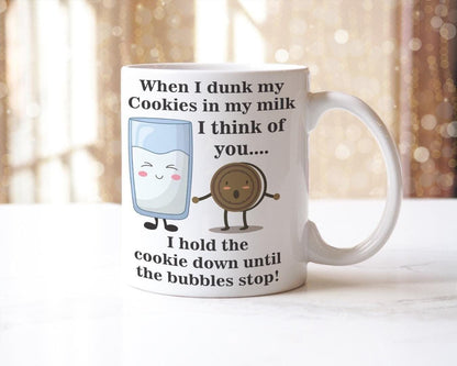 Funny Cookies & Milk Mug with Coaster Set - Valentines Day Coffee Gift