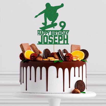 Skateboard Cake Topper Custom Skater Birthday Cake Decoration Any Name Age