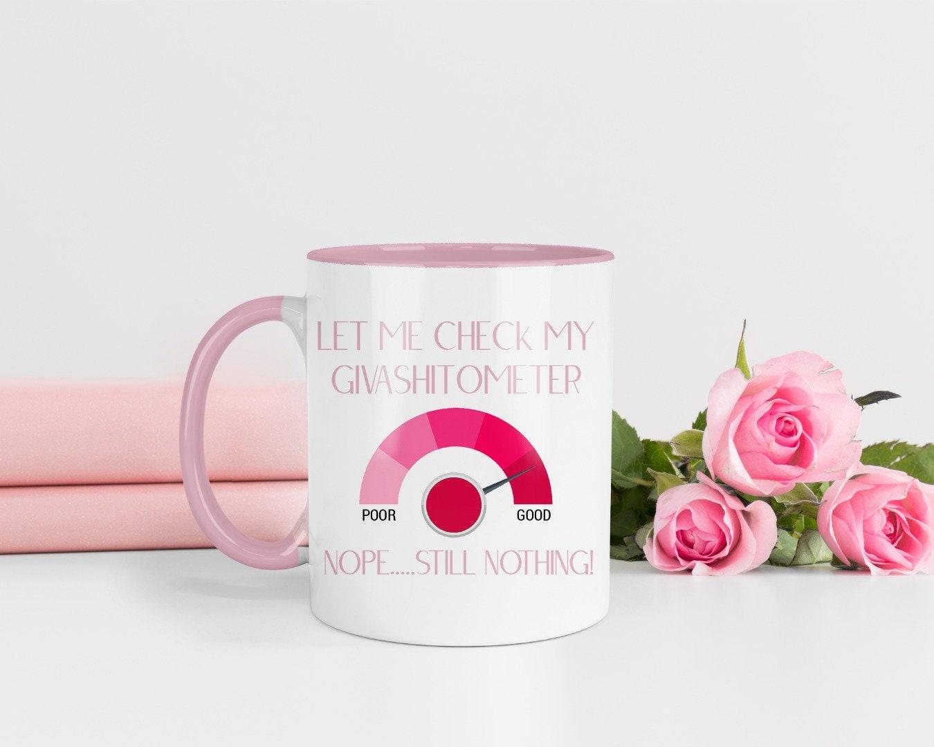 Funny Giveashitometer Mug & Coaster Set - Novelty Office Gift
