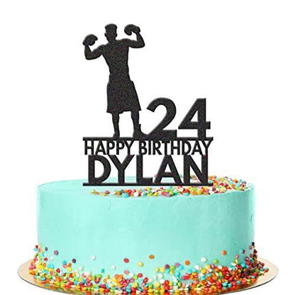 Personalised Acrylic Boys Boxing Gloves Birthday Cake Topper Decoration Gift
