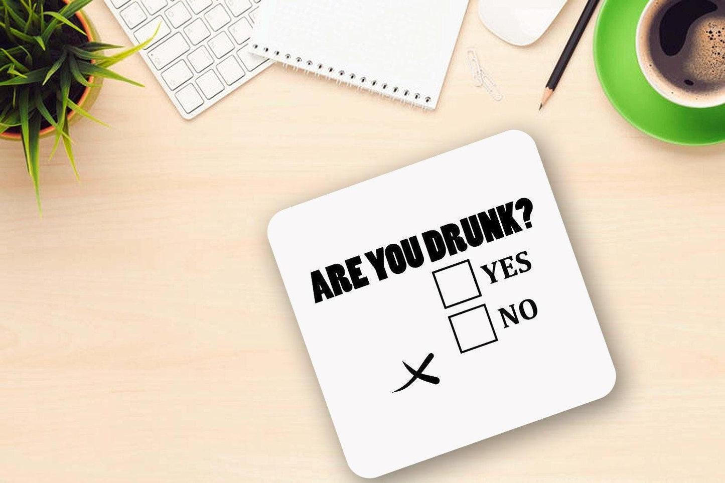 Are You Drunk? Ceramic Novelty Mug & Coaster Funny Workspace Office Gift Coffee Tea Cup