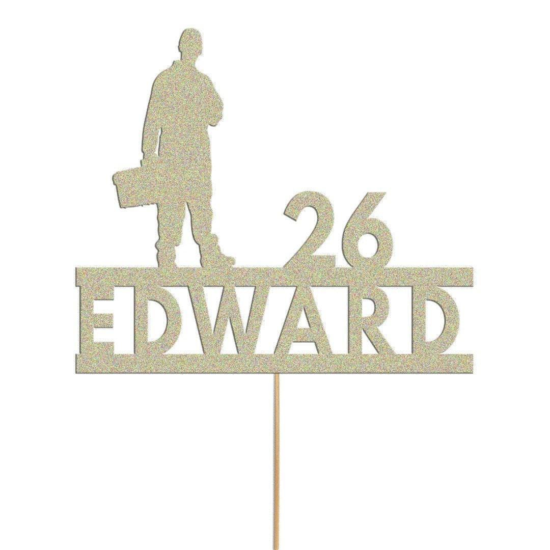 Personalised Builder Plumber Birthday Cake Topper Electrician Cake Decoration Any Name Age