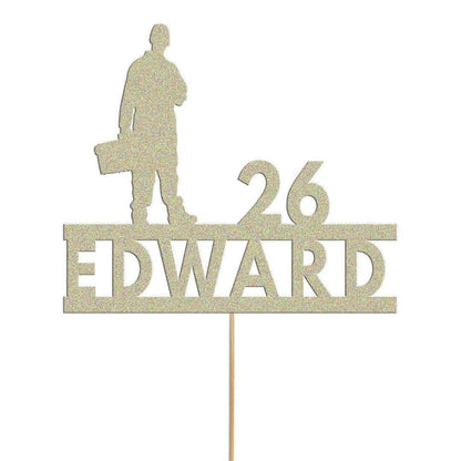 Personalised Builder Plumber Birthday Cake Topper Electrician Cake Decoration Any Name Age