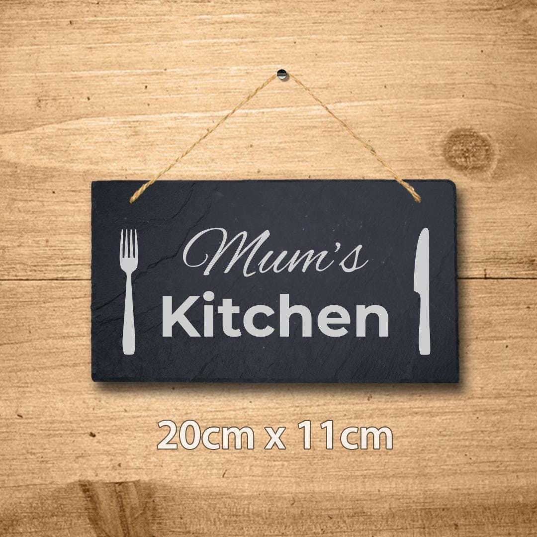 Personalised Slate Plaque Mum Mummy Kitchen Sign Laser Engraved Stone Art Gift