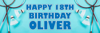 2 Personalised Badminton Birthday Party Celebration Banners Decoration Posters