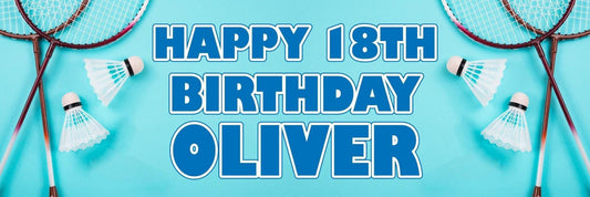 2 Personalised Badminton Birthday Party Celebration Banners Decoration Posters