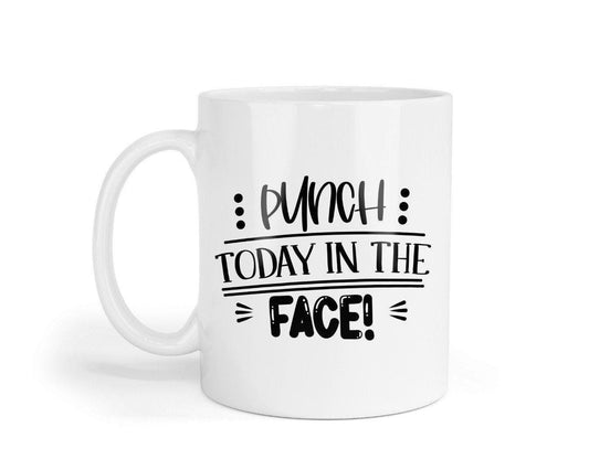 Punch Today In The Face -funny Ceramic Novelty Mug & Coaster Coffee Tea Cup Office Humour Gift
