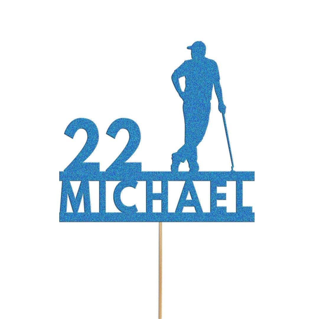 Personalised Golf Cake Topper Custom Golfing Theme Cake Decoration, Any Name And Age