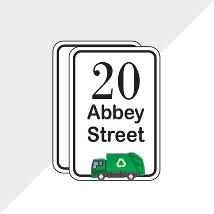 Personalised Wheelie Bin  Stickers Street Number Name Dustbin Waterproof Vinyl Stickers.