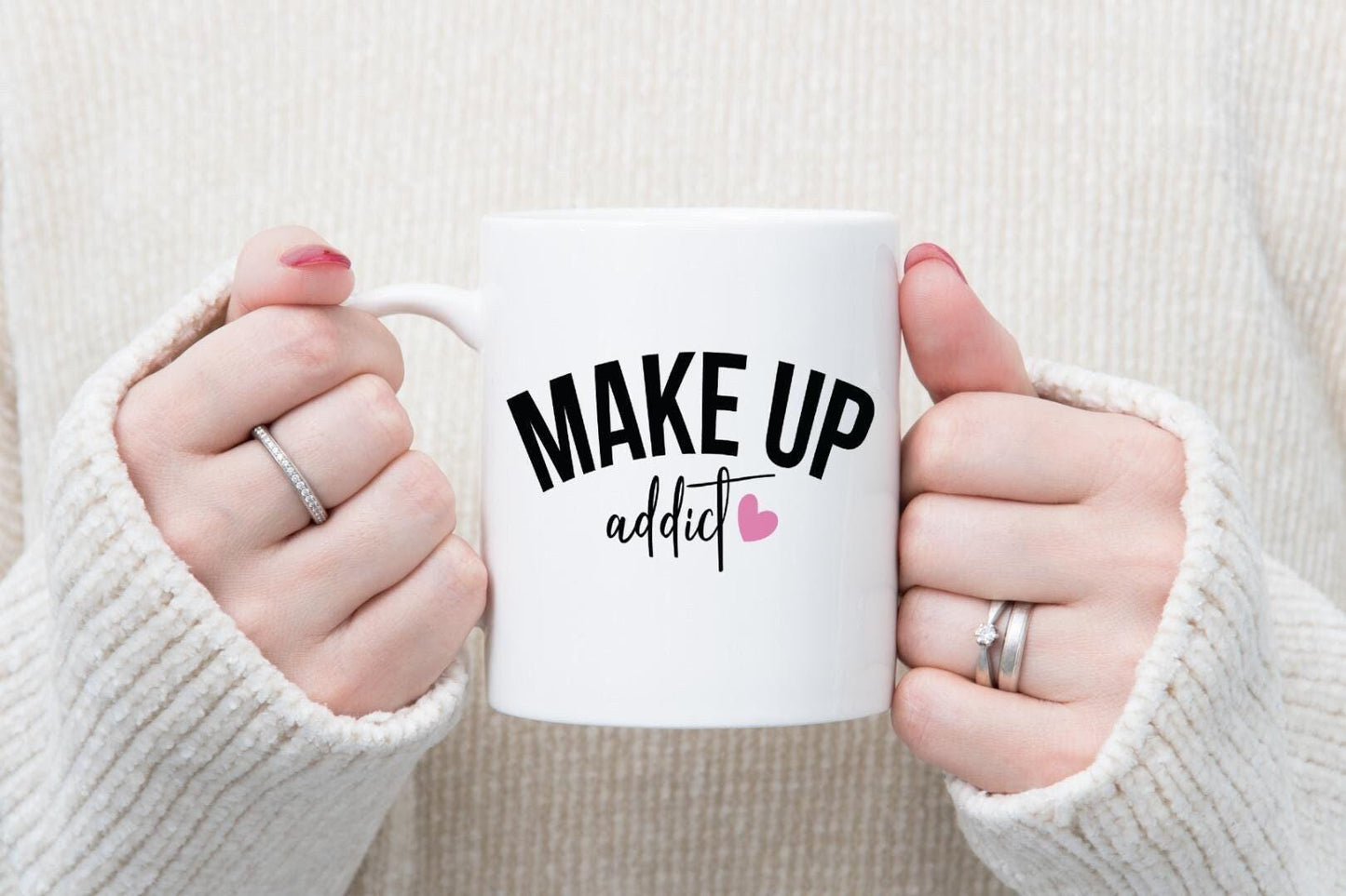 Makeup Addict Mug & Coaster Set Girls Make Up Artist Christmas Birthday Tea Gift
