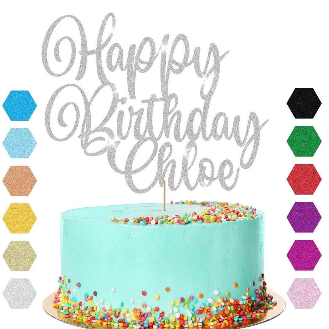 Custom Glitter Birthday Cake Topper: Personalised Party Decoration