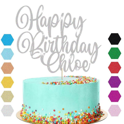 Custom Glitter Birthday Cake Topper: Personalised Party Decoration