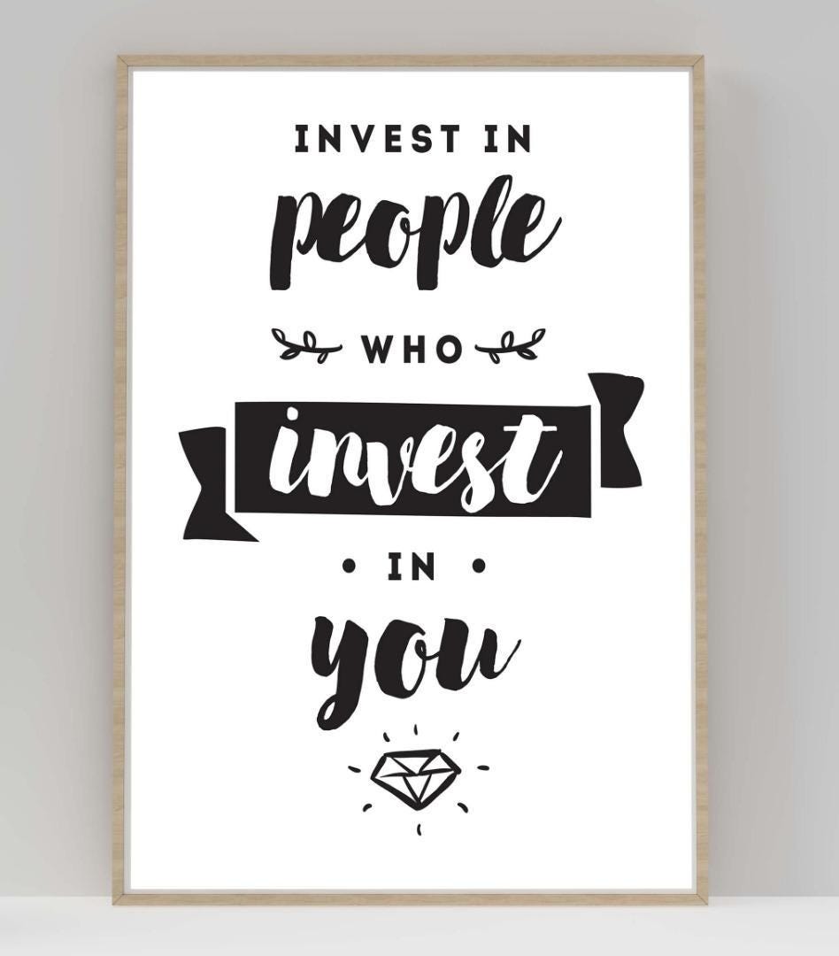 Inspirational Quote Poster: Invest In People - Office Wall Art