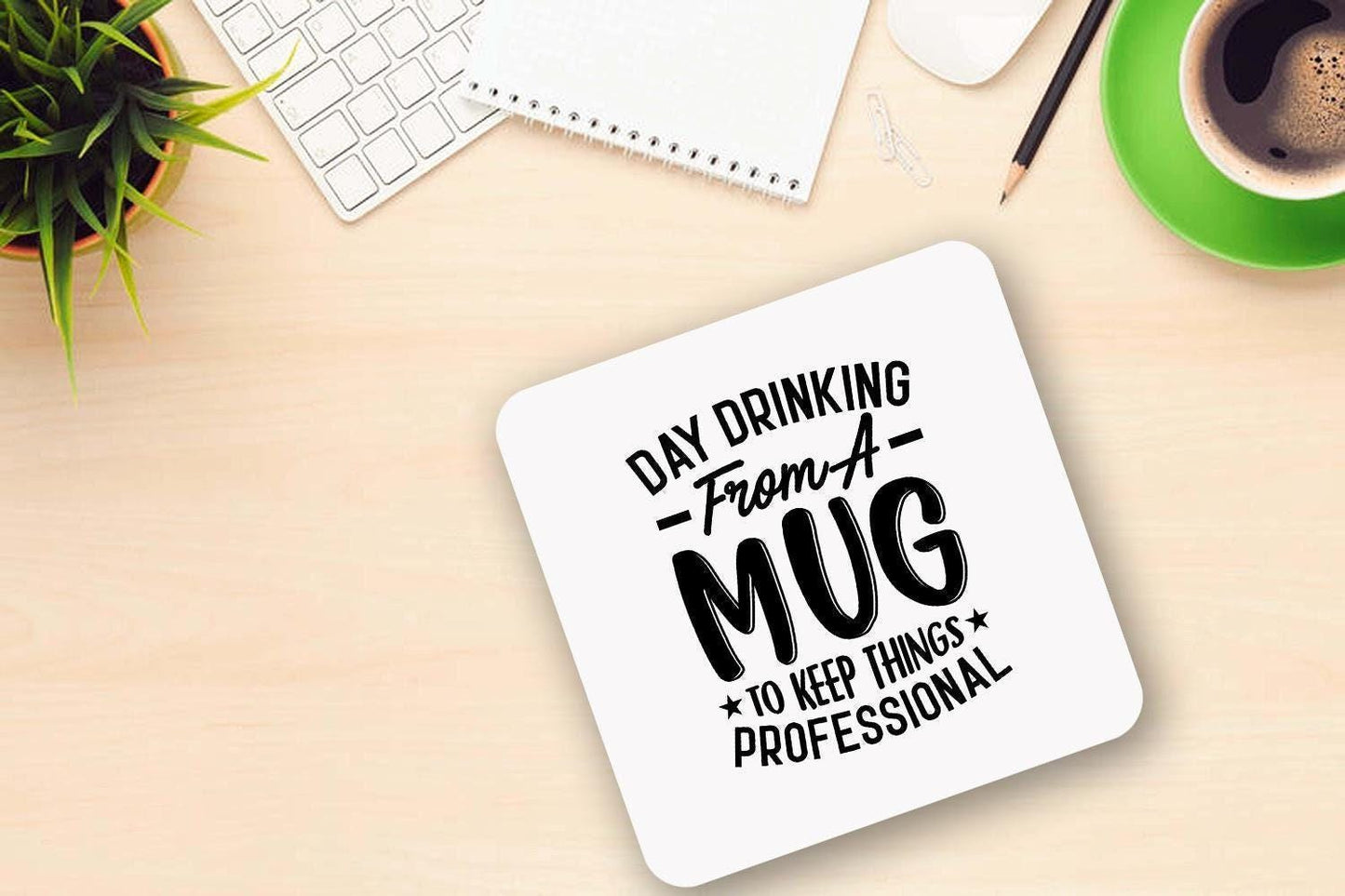 Funny Day Drinking For Home Office Workspace Novelty Mug & Coaster Coffee Tea Cup Gift