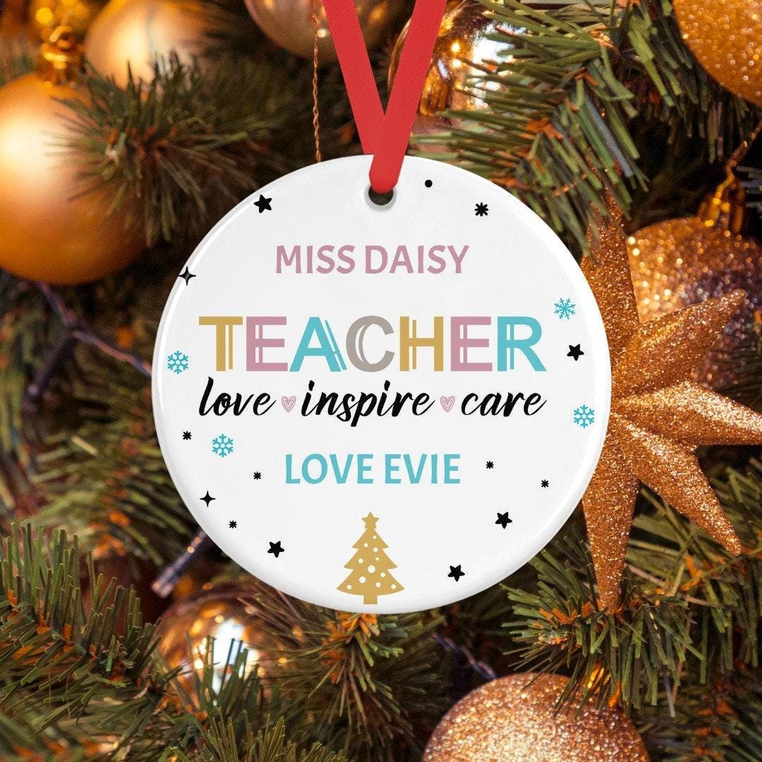 Personalised Teacher Christmas Bauble, Teacher Appreciation Gift