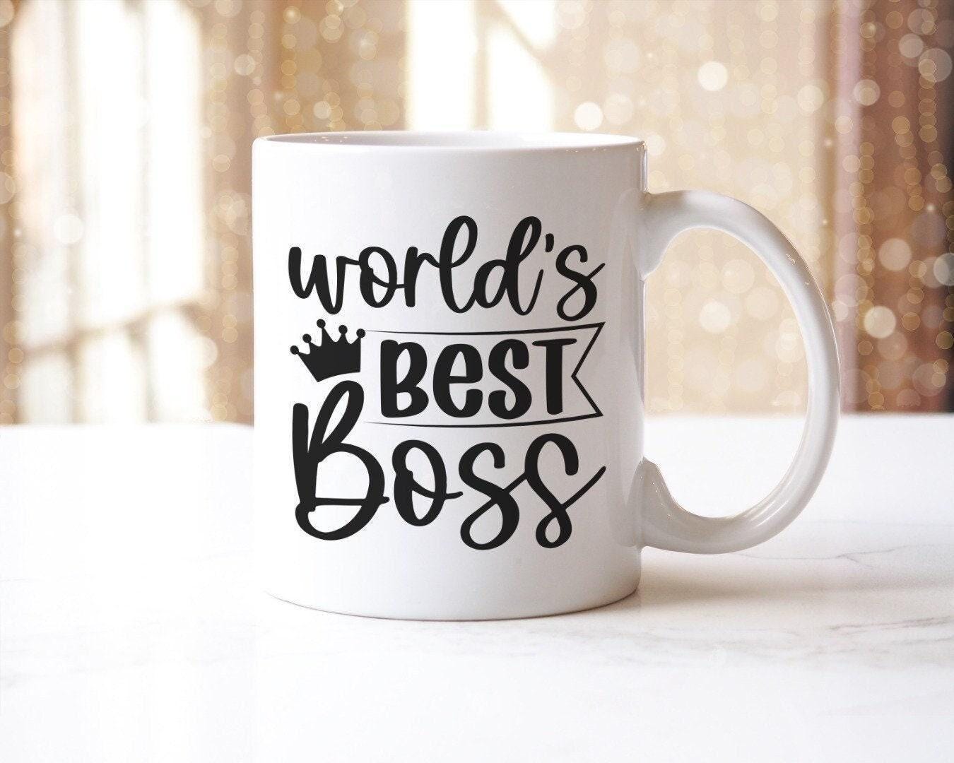 Worlds Best Boss Mug Funny Ceramic Novelty Mug & Coaster Coffee Tea Cup Gift Office Workspace