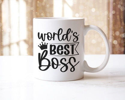 Worlds Best Boss Mug Funny Ceramic Novelty Mug & Coaster Coffee Tea Cup Gift Office Workspace