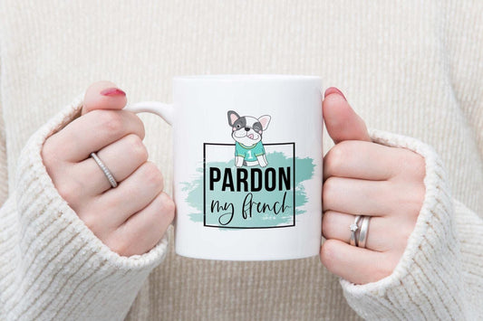 French Bulldog Mug & Coaster Set: 'Pardon My French' Pet Gift