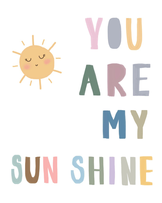 My Sunshine Kids Boho Watercolour Hand Painted Effect Nursery Wall Art Poster