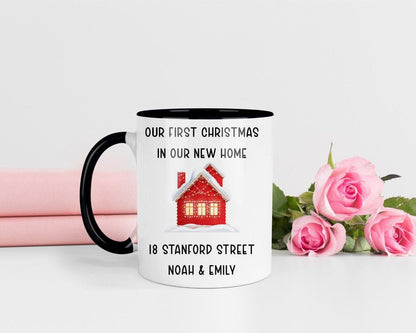 Personalised First Christmas New Home Mug & Coaster Set