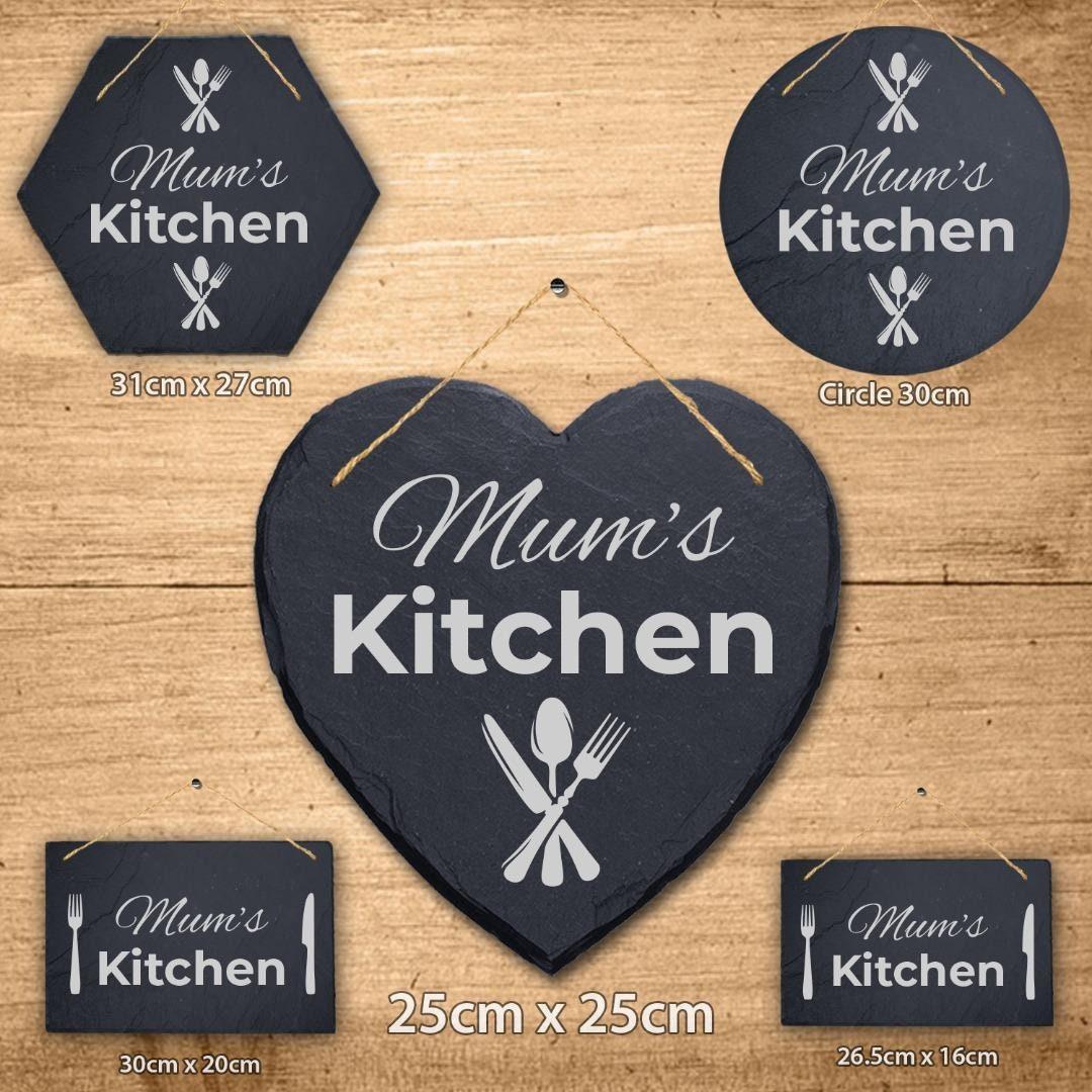Personalised Slate Plaque Mum Mummy Kitchen Sign Laser Engraved Stone Art Gift