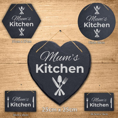 Personalised Slate Plaque Mum Mummy Kitchen Sign Laser Engraved Stone Art Gift