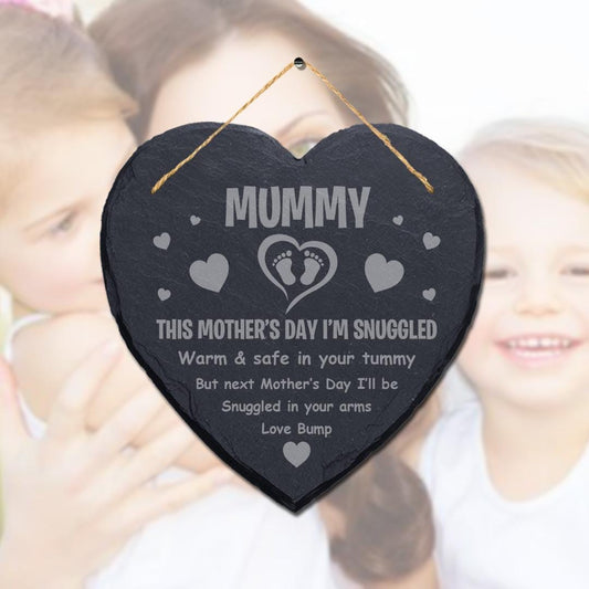 Mothers Day From Bump Mummy To Be Engraved Gifts Slate Sign Mum Baby Plaque