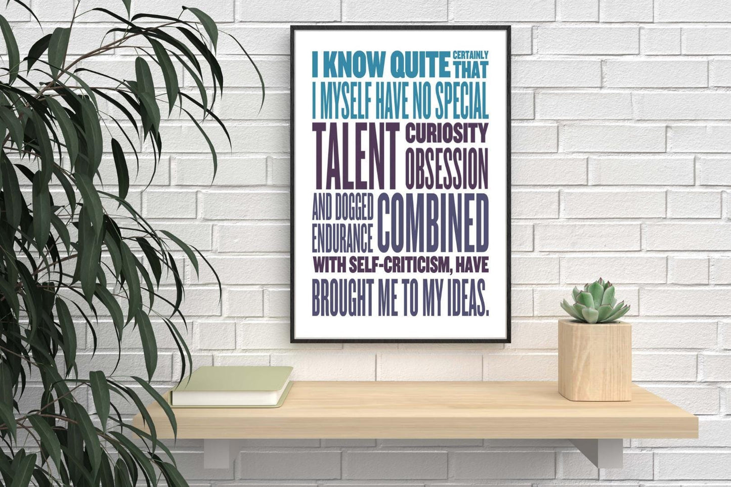 I Know Quite Certainly Myself Inspirational Quote Picture Poster Print Wall