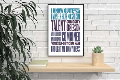 I Know Quite Certainly Myself Inspirational Quote Picture Poster Print Wall