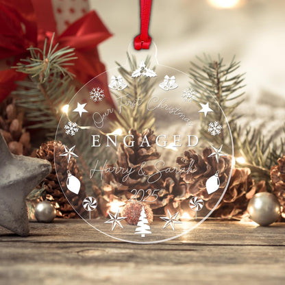 Personalised Couple Christmas Bauble Engagement Marriage Gift First Christmasgiftdecortree