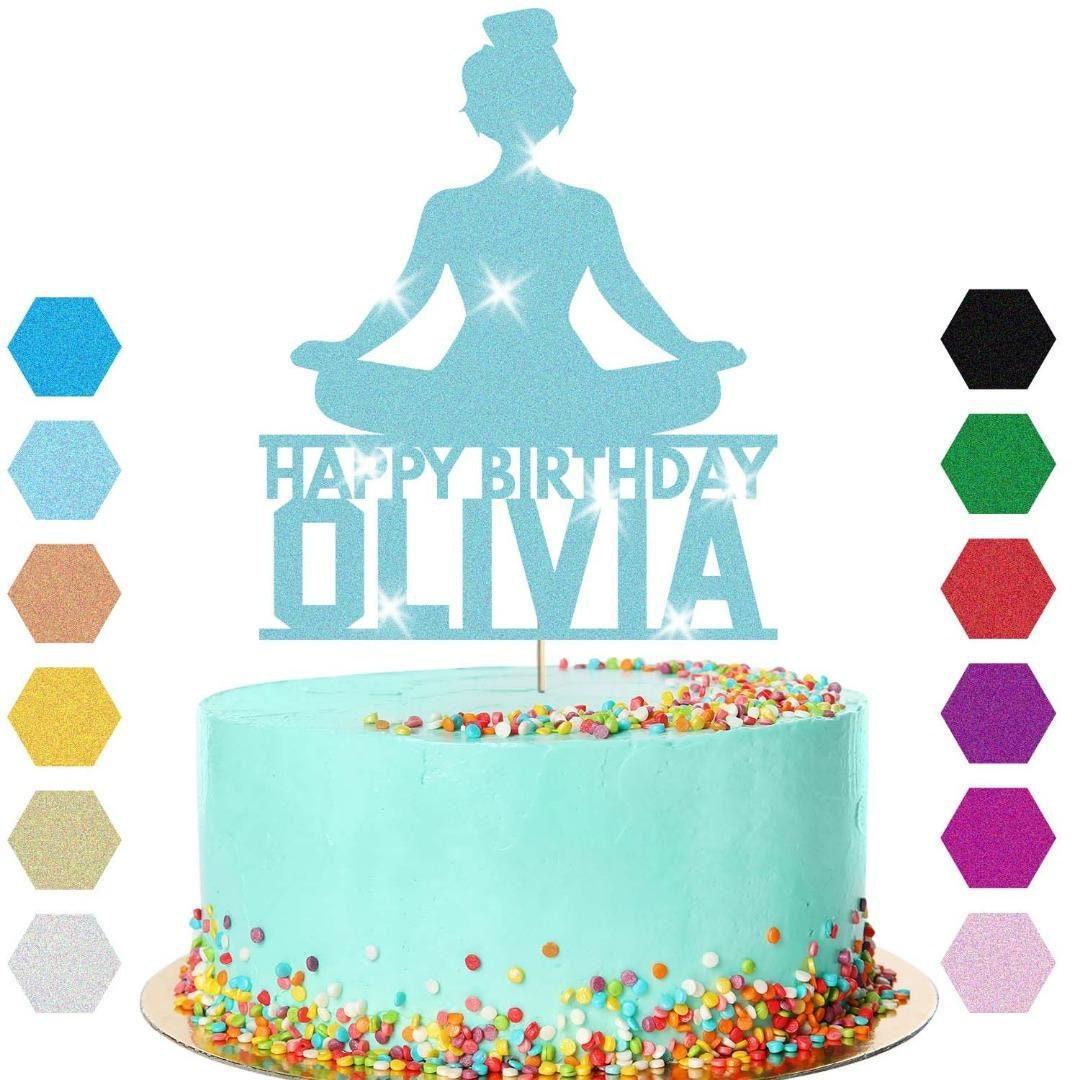 Yoga Girl Cake Topper Personalised Gymnastic Birthday Cake Decoration Any Name