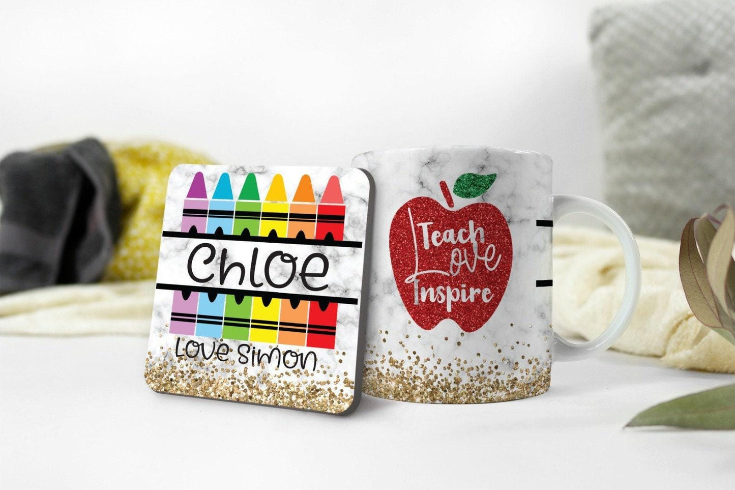 Personalised Teacher Mug & Coaster Set: End of Year Gift