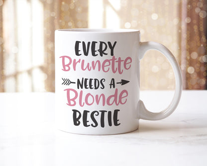 Brunette Blonde Bestie Mug: Friendship Gift - UK Made