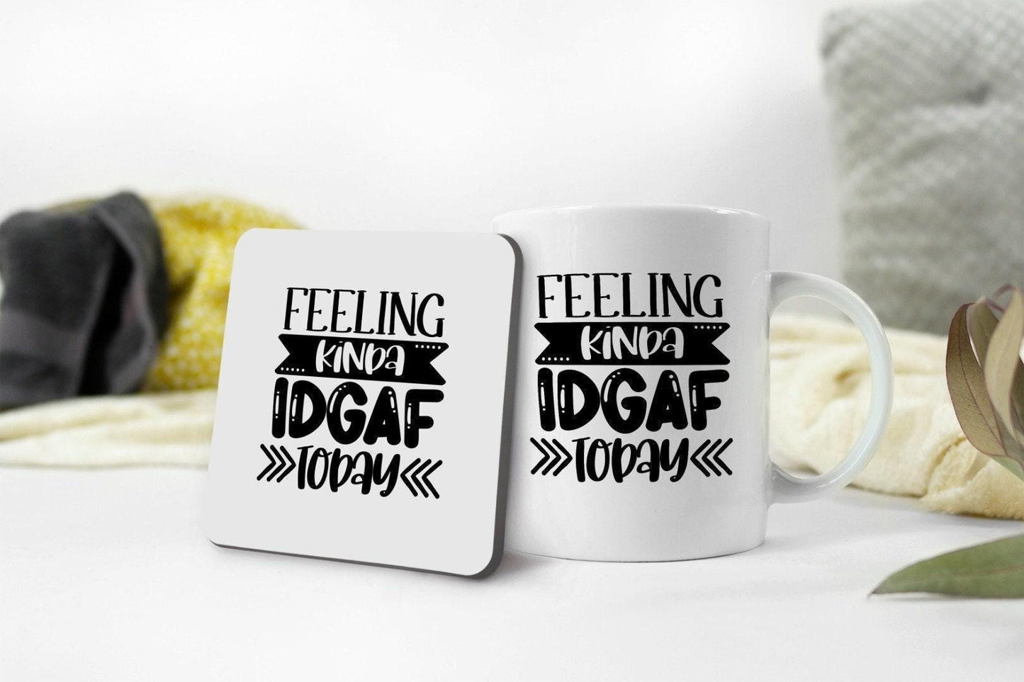 Feeling Kinda Idgaf Today - Funny Novelty Mug & Coaster Coffee Tea Cup Accountant Office Gift