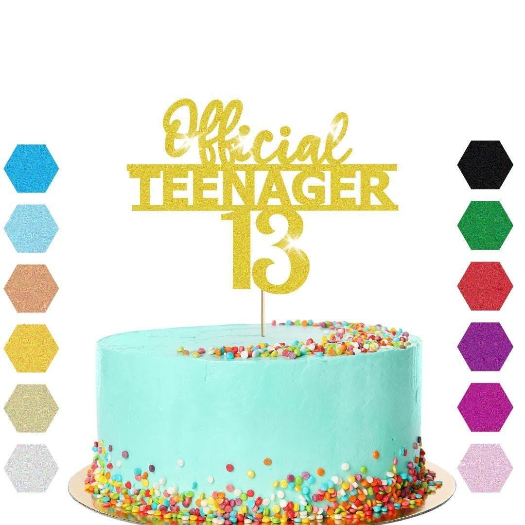 Personalised Official Teenager Glitter Cake Topper Birthday Gift Cake Decoration
