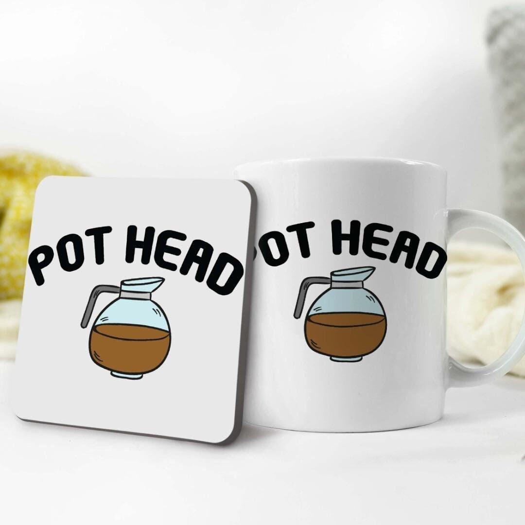 Pot Head Coffee Mug & Coaster Set: Funny Office Gift