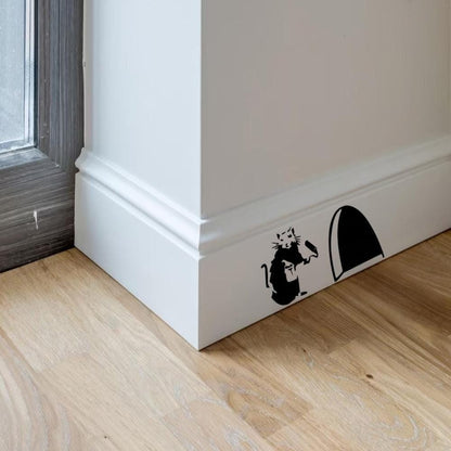 Banksy Rat Hole Wall Art Sticker Vinyl Decal Mouse Home Skirting Board Removable