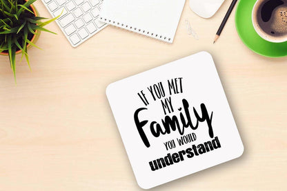 Funny Family Mug & Coaster Set - Novelty Coffee Tea Cup Gift