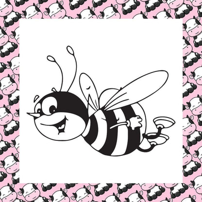 Smiling Bumble Bee Art Window Laptop Fun Sticker Vinyl Decal